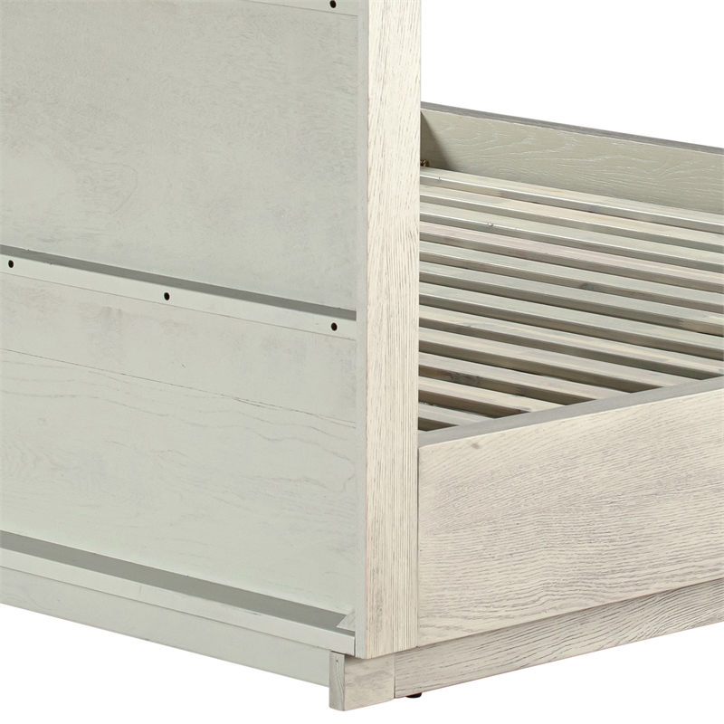 Armen Living Abbey Queen Modern Wood Platform Bed in Gray Oak