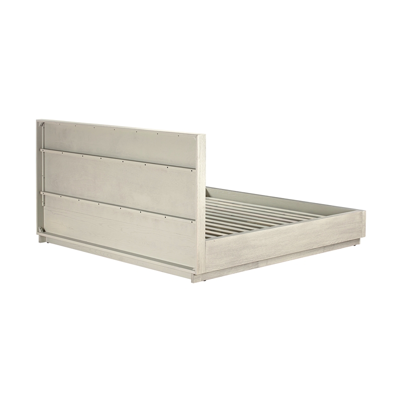 Armen Living Abbey King Modern Wood Platform Bed in Gray Oak