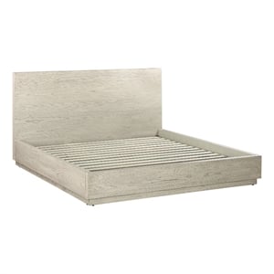 Armen Living Abbey King Modern Wood Platform Bed in Gray Oak