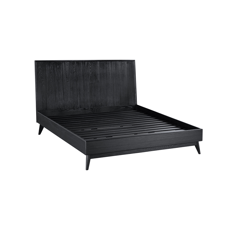 Armen Living Carnaby 3-Piece Wood Queen Bedroom Set in Black Brushed Oak