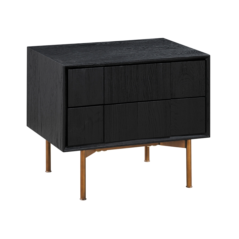Armen Living Carnaby 3-Piece Wood Queen Bedroom Set in Black Brushed Oak