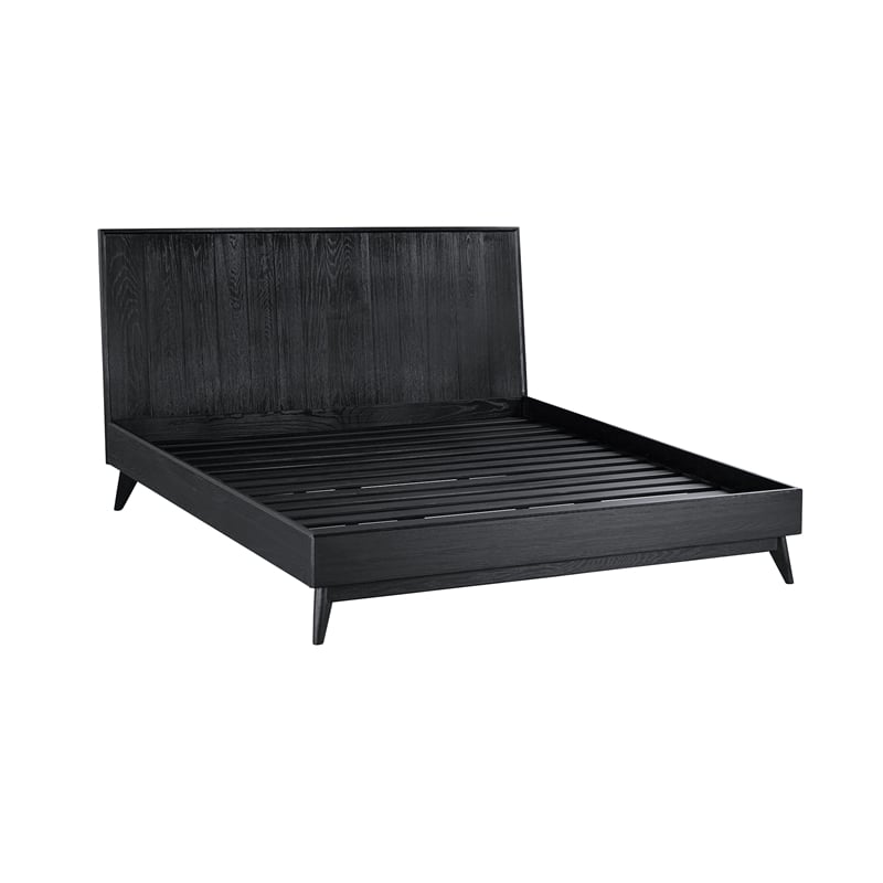 Armen Living Carnaby 3-Piece Wood King Bedroom Set in Black Brushed Oak