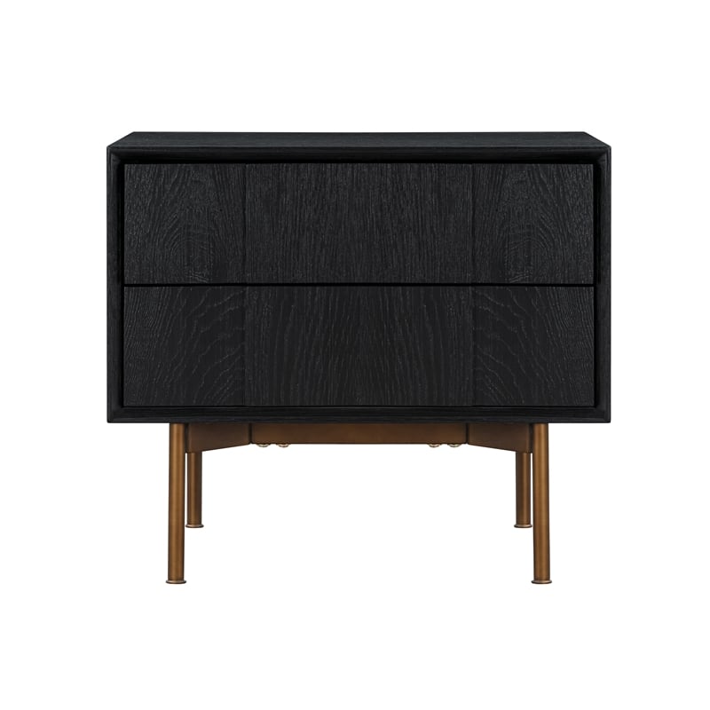 Armen Living Carnaby 3-Piece Wood King Bedroom Set in Black Brushed Oak