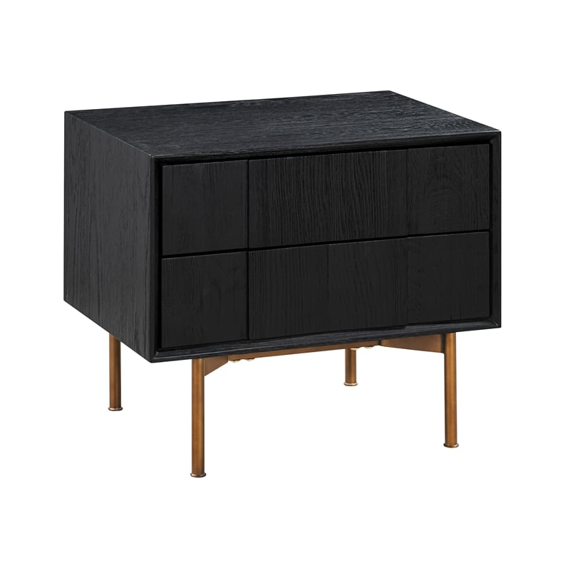 Armen Living Carnaby 3-Piece Wood King Bedroom Set in Black Brushed Oak