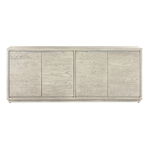 Armen Living Abbey 79&quot 4-Door Modern Wood Sideboard Buffet in Gray Oak