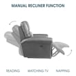 Armen Living Marcel Modern Leather Manual Reclining Sofa in Dark Brown