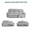 Armen Living Marcel Modern Leather Manual Reclining Sofa in Dark Brown