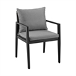 Armen Living Grand 7-Piece Wicker / Rattan Outdoor Dining Table Set in Black