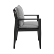 Armen Living Grand 7-Piece Wicker / Rattan Outdoor Dining Table Set in Black