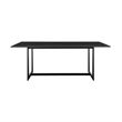 Armen Living Grand 7-Piece Wicker / Rattan Outdoor Dining Table Set in Black
