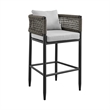 Armen Living Felicia 5-Piece Modern Aluminum Patio Bar Table Set in Black/Gray