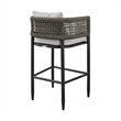 Armen Living Felicia 5-Piece Modern Aluminum Patio Bar Table Set in Black/Gray