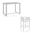 Armen Living Felicia 5-Piece Modern Aluminum Patio Bar Table Set in Black/Gray