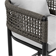 Armen Living Felicia 5-Piece Modern Aluminum Patio Bar Table Set in Black/Gray