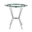 Armen Living Naomi and Lorin 3PC Stainless Steel Counter Dining Set in Silver