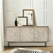 Armen Living Peridot Modern Acacia Wood Sideboard Buffet in Natural/Black