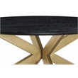Armen Living Lombard Oval Modern Wood Coffee Table in Black/Brushed Oak