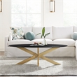 Armen Living Lombard Oval Modern Wood Coffee Table in Black/Brushed Oak