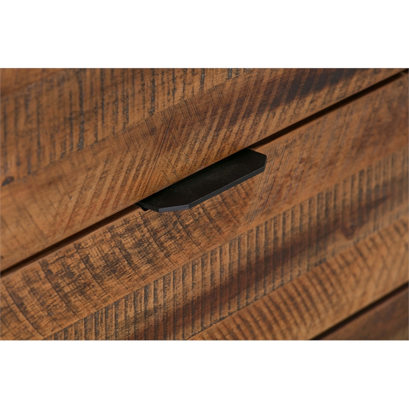 Ludgate Rectangle Coffee Table with Shelf in Acacia and Black Metal