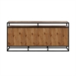 Armen Living Ludgate 3-Drawer Wood/Metal Sideboard Buffet in Brown/Black