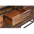 Armen Living Ludgate 3-Drawer Wood/Metal Sideboard Buffet in Brown/Black