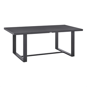 Armen Living Argiope Modern Aluminum Outdoor Dining Table in Dark Gray