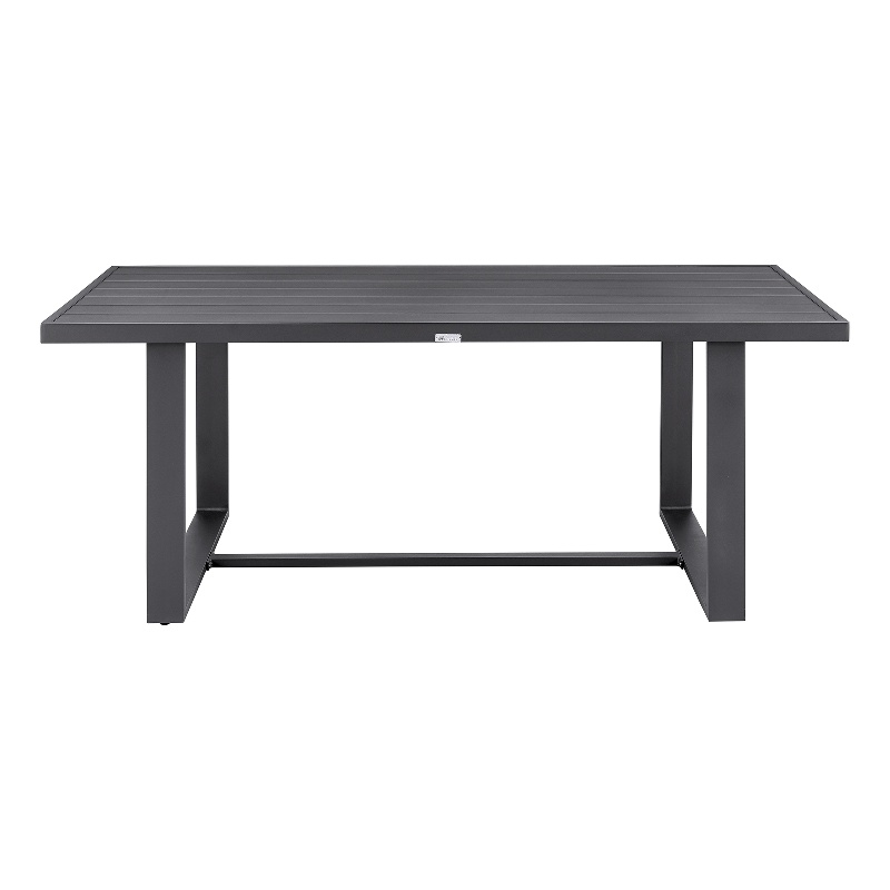 Armen Living Argiope Modern Aluminum Outdoor Dining Table in Dark Gray