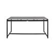Armen Living Royal Outdoor Aluminum Dining Table with Stone Top in Black/Gray