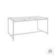 Armen Living Royal Outdoor Aluminum Dining Table with Stone Top in Black/Gray