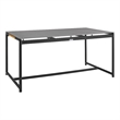 Armen Living Royal Outdoor Aluminum Dining Table with Stone Top in Black/Gray