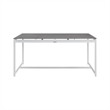 Armen Living Royal Outdoor Aluminum Dining Table with Stone Top in White/Gray