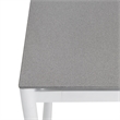 Armen Living Royal Outdoor Aluminum Dining Table with Stone Top in White/Gray
