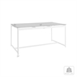 Armen Living Royal Outdoor Aluminum Dining Table with Stone Top in White/Gray