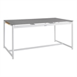 Armen Living Royal Outdoor Aluminum Dining Table with Stone Top in White/Gray