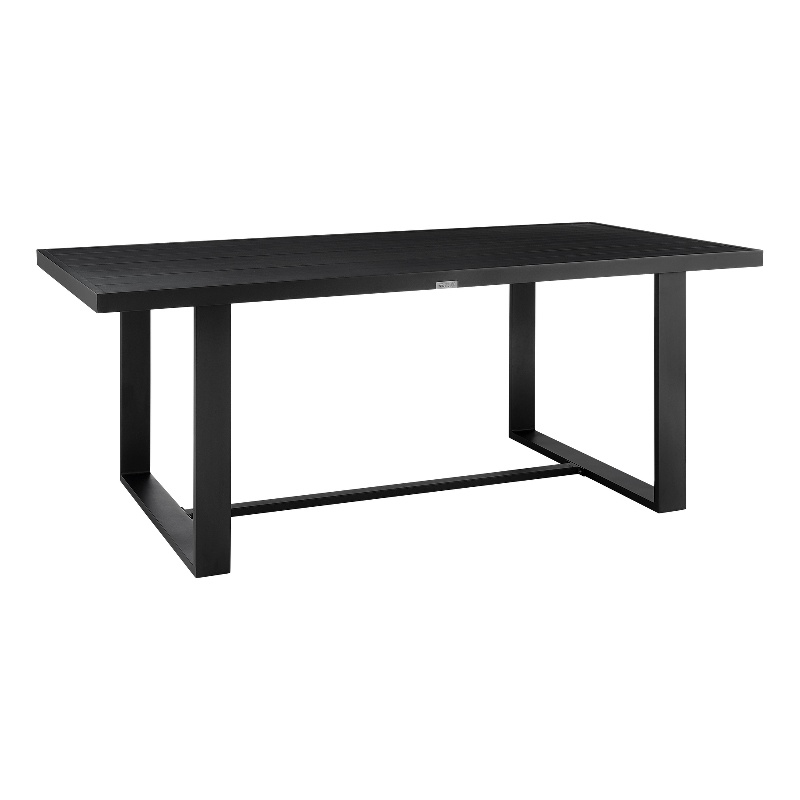 Armen Living Felicia Modern Aluminum Patio Dining Table in Black