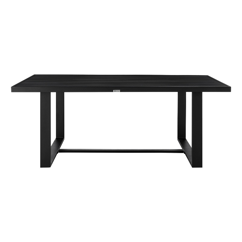 Armen Living Felicia Modern Aluminum Patio Dining Table in Black