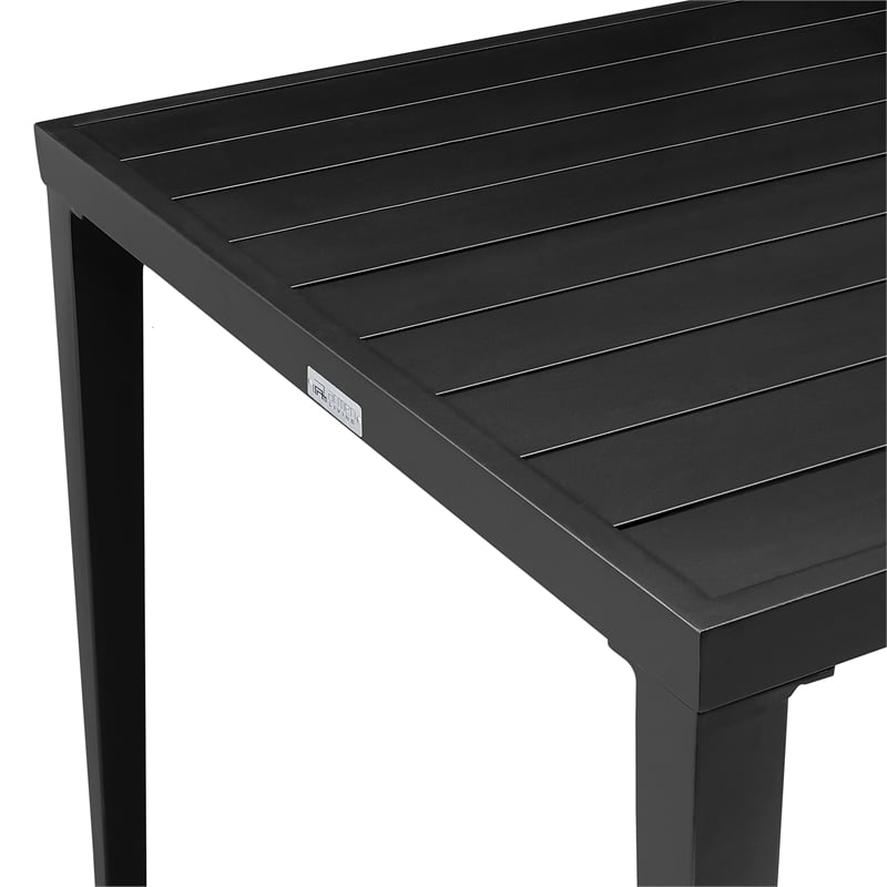 Armen Living Aileen Modern Aluminum Outdoor Dining Table in Black