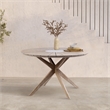 Armen Living Sachi Round Wood/Concrete Outdoor Dining Table in Natural