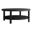 Armen Living Grand Round Aluminum Outdoor Conversation Table in Black