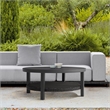 Armen Living Grand Round Aluminum Outdoor Conversation Table in Black