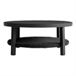 Armen Living Grand Round Aluminum Outdoor Conversation Table in Black