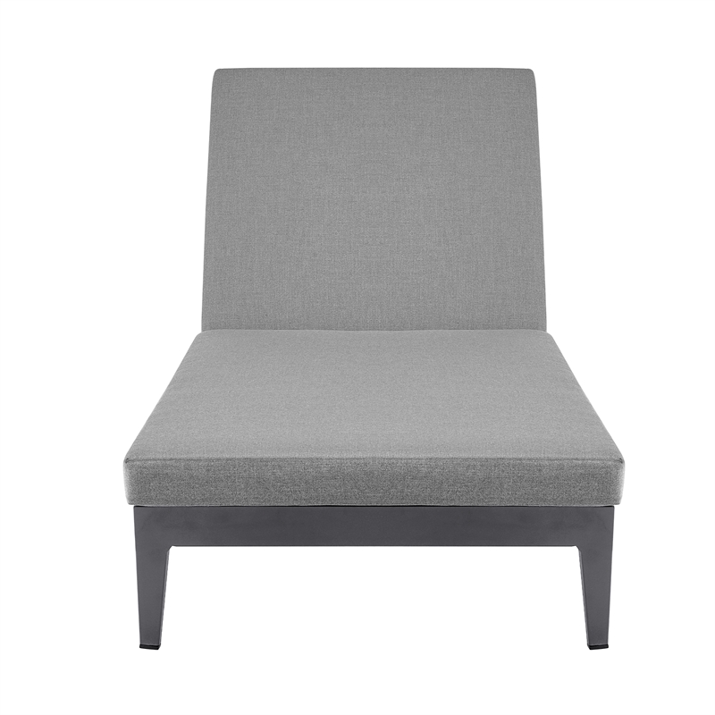 Armen Living Argiope Adjustable Fabric/Aluminum Chaise Lounge Chair in Dark Gray