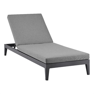 Armen Living Argiope Adjustable Fabric/Aluminum Chaise Lounge Chair in Dark Gray
