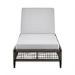 Armen Living Felicia Adjustable Fabric Outdoor Chaise Lounge Chair in Light Gray