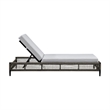 Armen Living Felicia Adjustable Fabric Outdoor Chaise Lounge Chair in Light Gray
