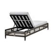 Armen Living Felicia Adjustable Fabric Outdoor Chaise Lounge Chair in Light Gray