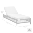 Armen Living Felicia Adjustable Fabric Outdoor Chaise Lounge Chair in Light Gray