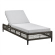 Armen Living Felicia Adjustable Fabric Outdoor Chaise Lounge Chair in Light Gray