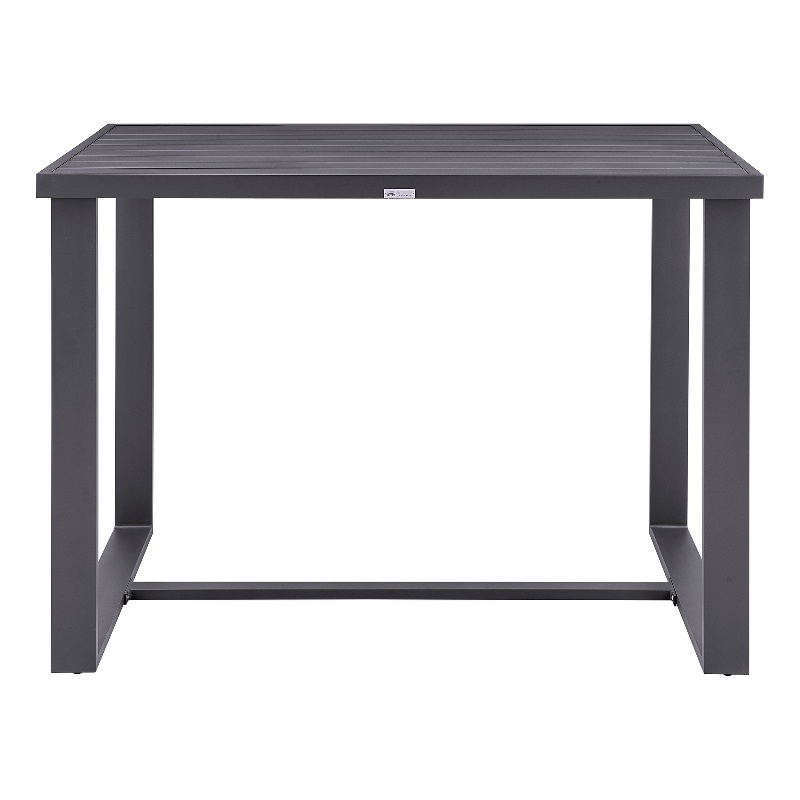 Armen Living Argiope Aluminum Outdoor Bar Height Dining Table in Dark Gray