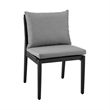Armen Living Grand 5-Piece Round Modern Aluminum Dining Table Set in Black/Gray